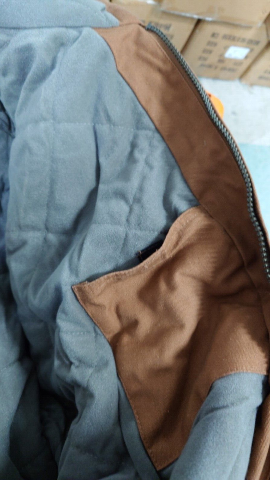 Men Sandstone Canvas Quilted Thermal Lined Duck Coat Winter Duck Jacket Work