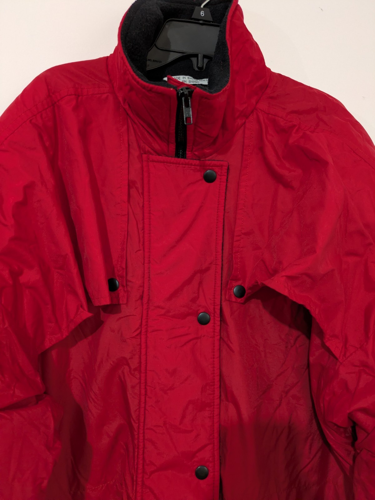 Brandon Thomas Men’s Red Insulated Overcoat Fleece Lined Stand-Up Zip XL