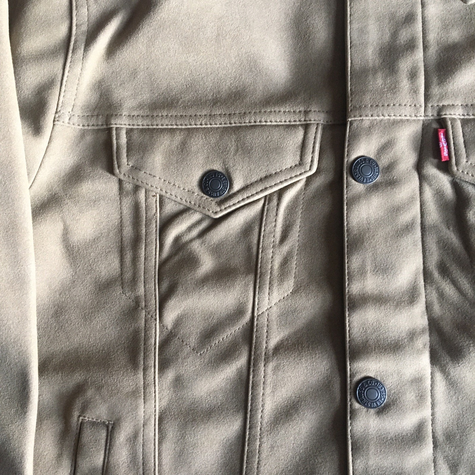 Levis Trucker Jacket Mens Brown Levi’s Faux Cow Suede Trucker Jacket Size S