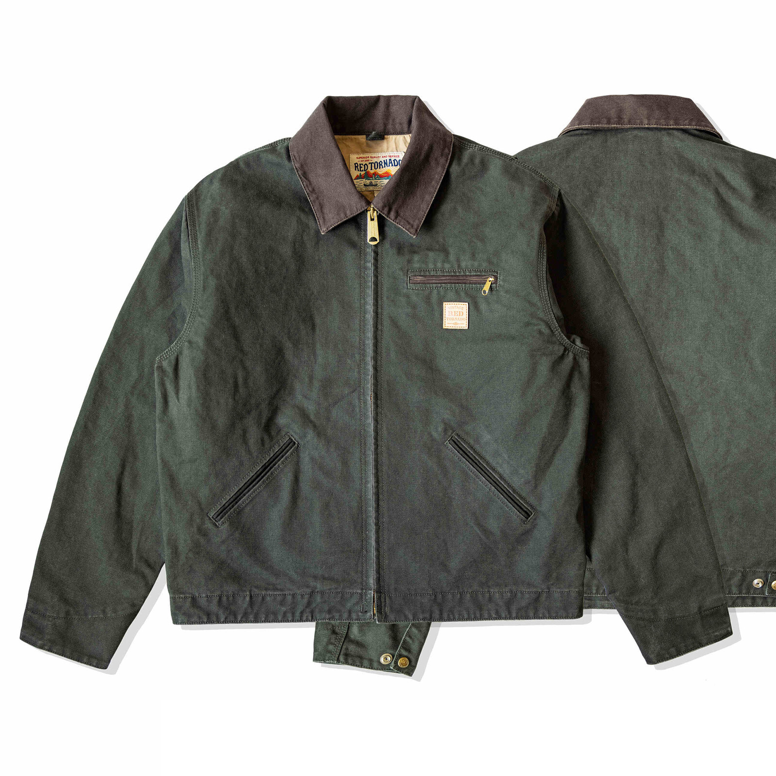 Red Tornado Retro Duck Detroit Jacket Men Classic Workwear Coat Cotton Lined Top