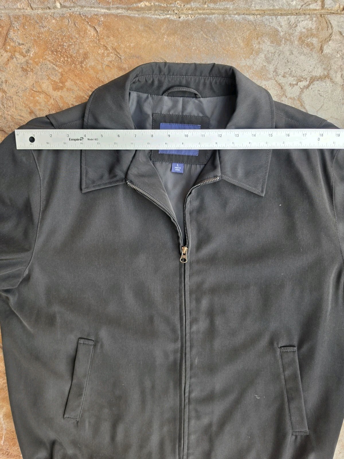 Roundtree & Yorke Trademark Black Full Zip Jacket Men’s L Regular Fit NWT