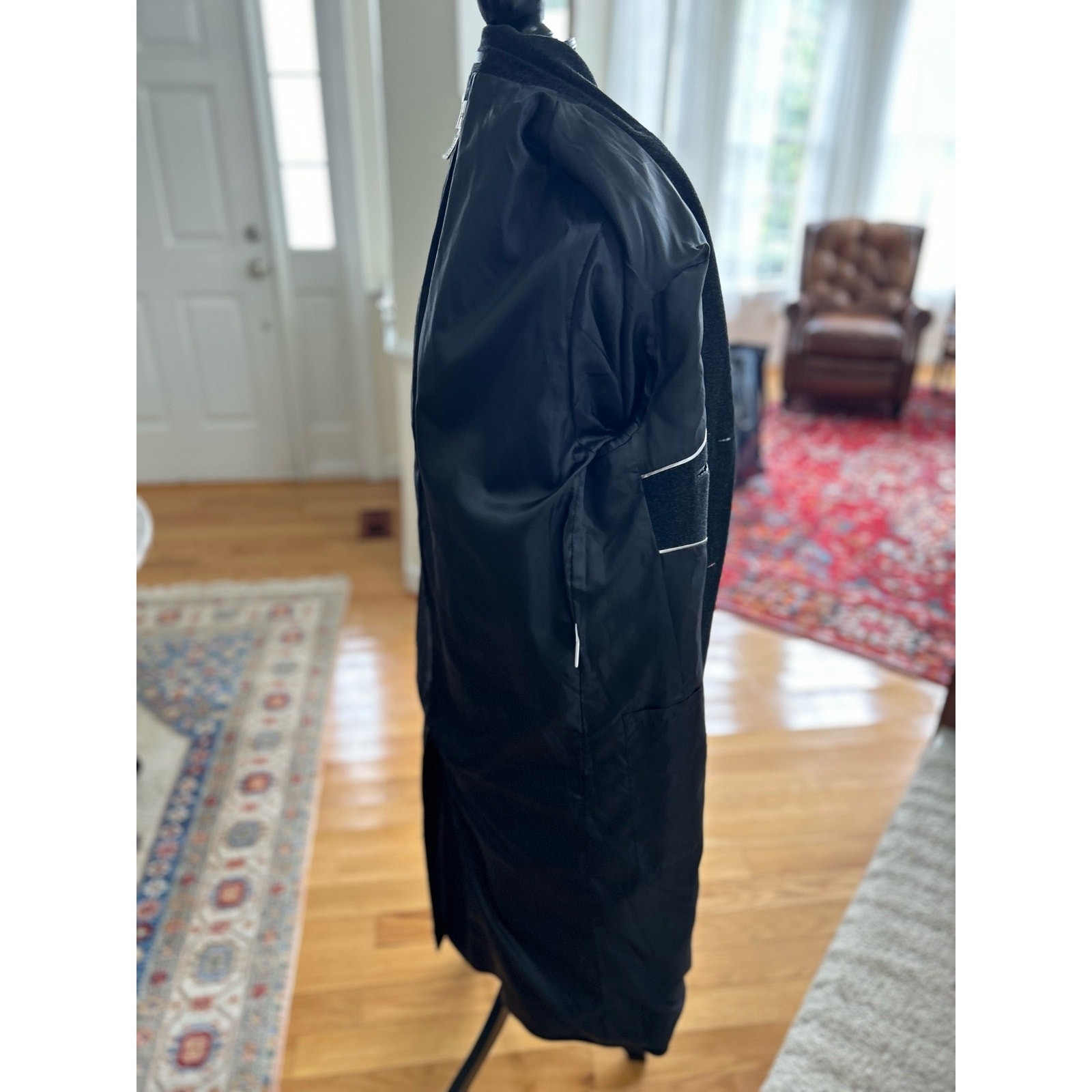 Pronto Uomo Marled Black Wool & Cashmere Blend Peacoat 42R