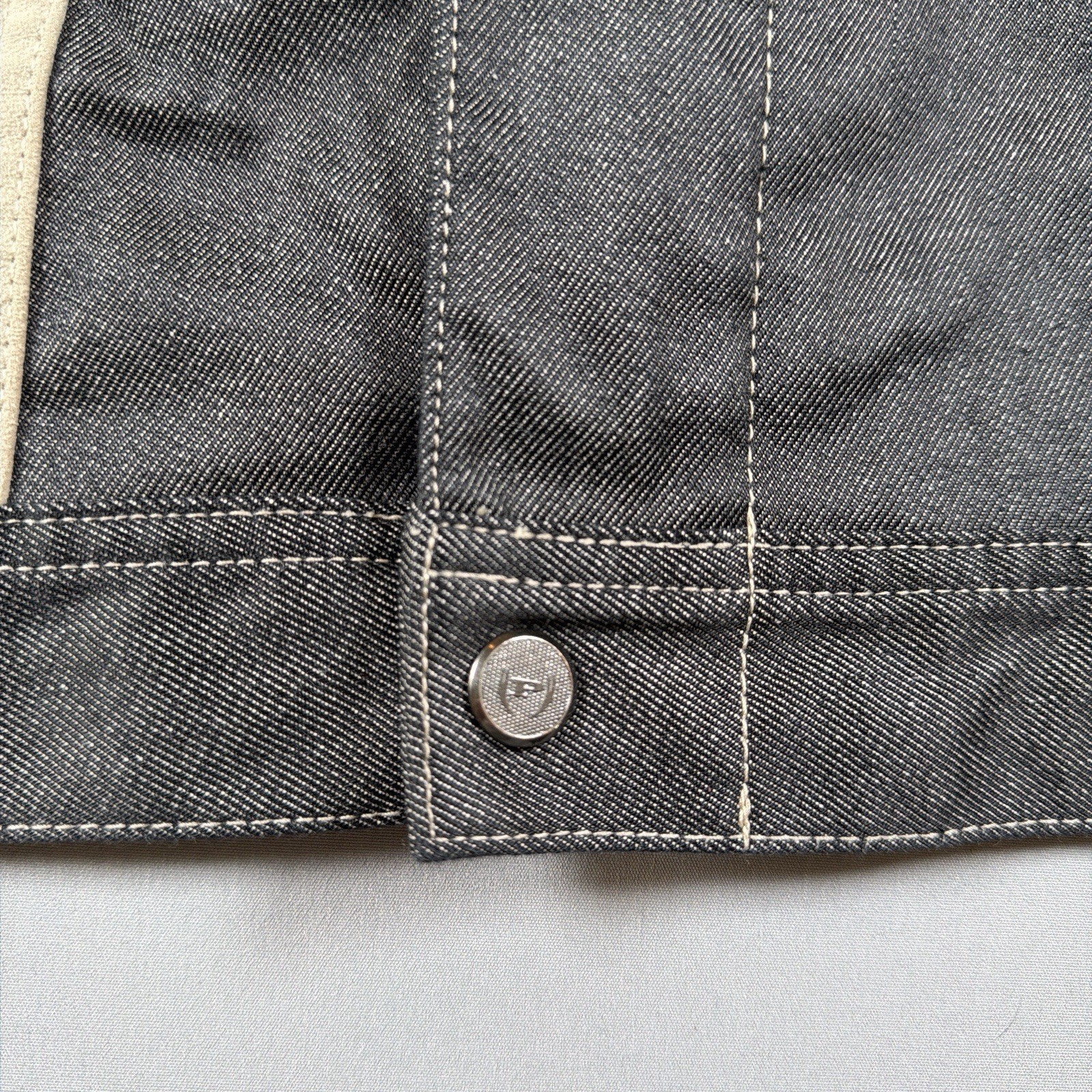 VTG Phat Farm Y2K Two Tone Denim Colorblock Chore Jacket Workwear Hip Hop XXXL