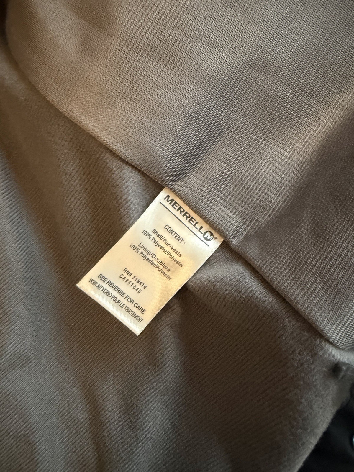 Merrell Aeroblock Black Lined Fleece Full Zip Jacket w/ Pockets Size L