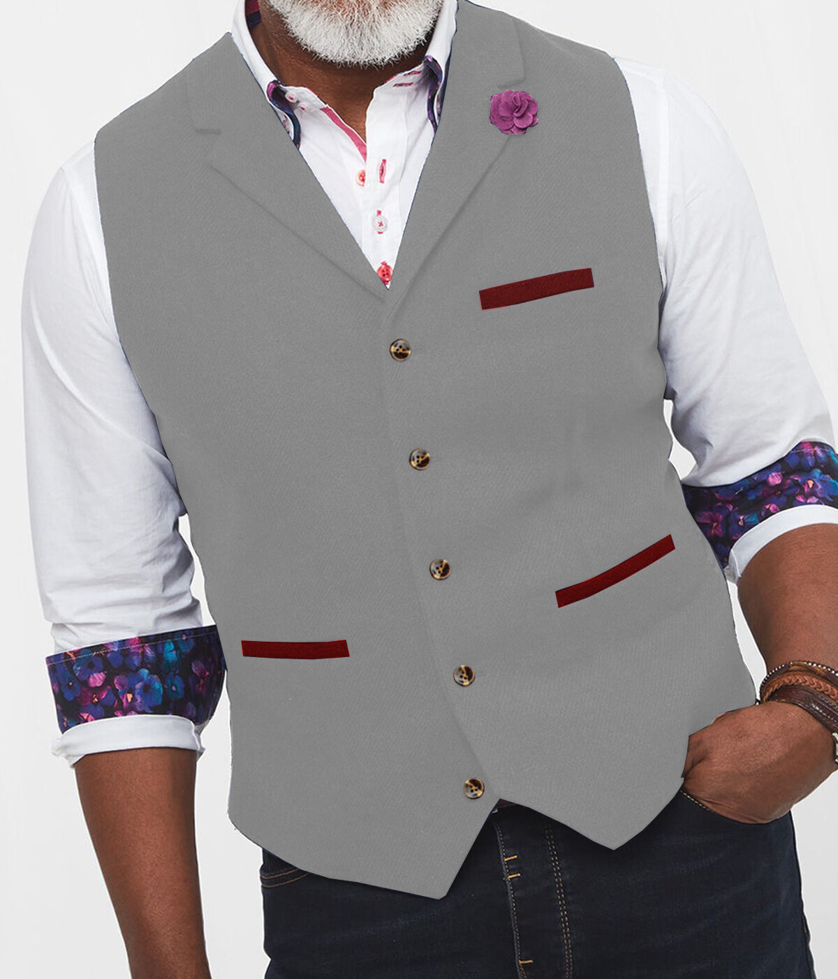 Business Men Herringbone Wool Waistcoat Tweed Vest Wedding Vintage Retro Hunting