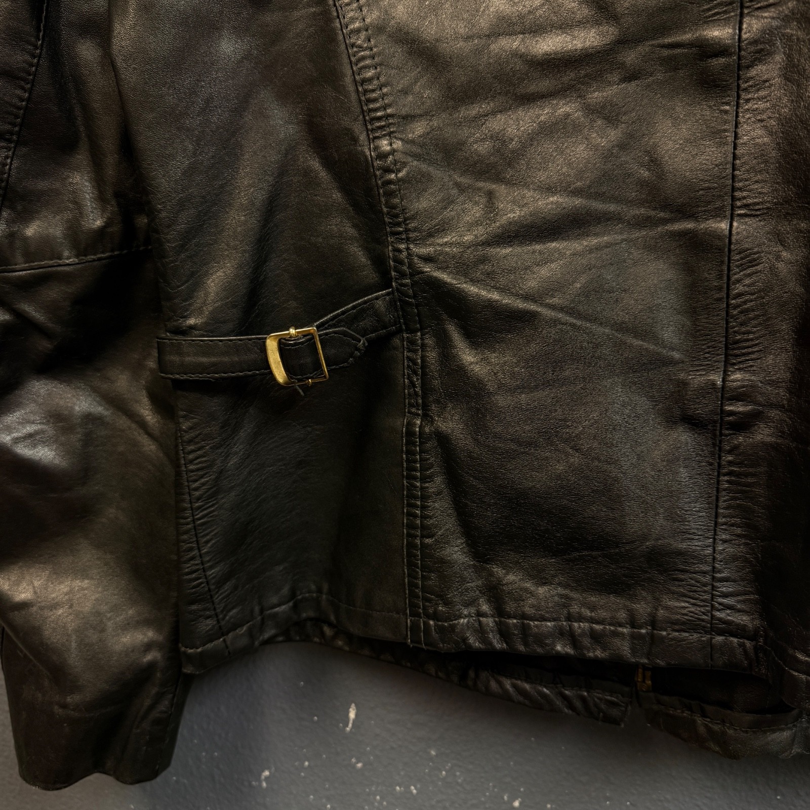 Black Genuine Leather Made in Argentine 42 men’s jacket biker vintage 80’s