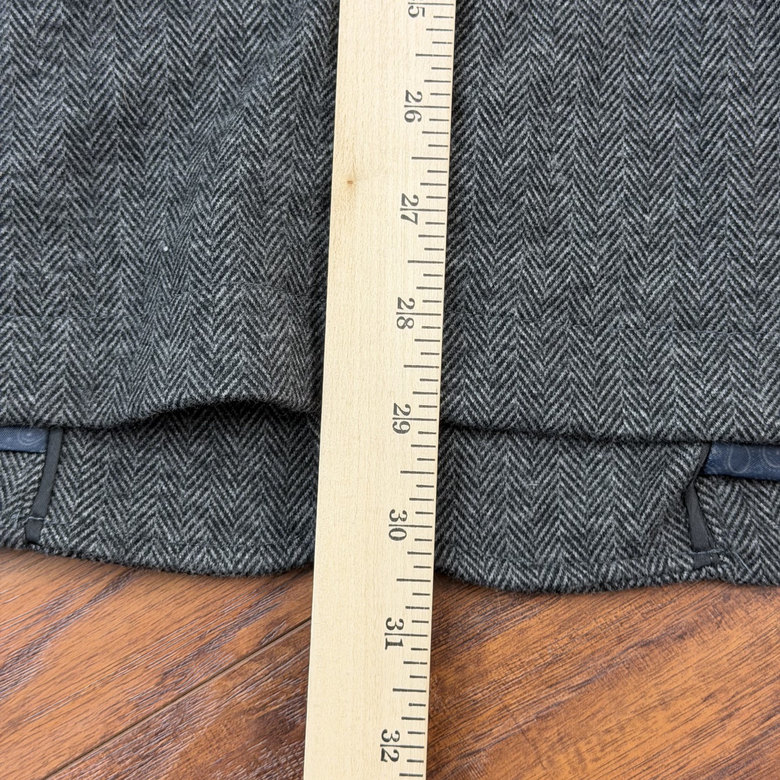 Civil Society Blazer Mens L Gray Herringbone Knit Two Button Gustave Stretch