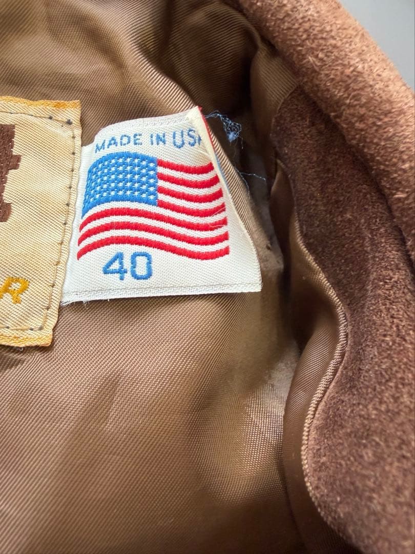 Schott N.Y.C Suede Leather Jacket Blouson Coat Men 40 Brown