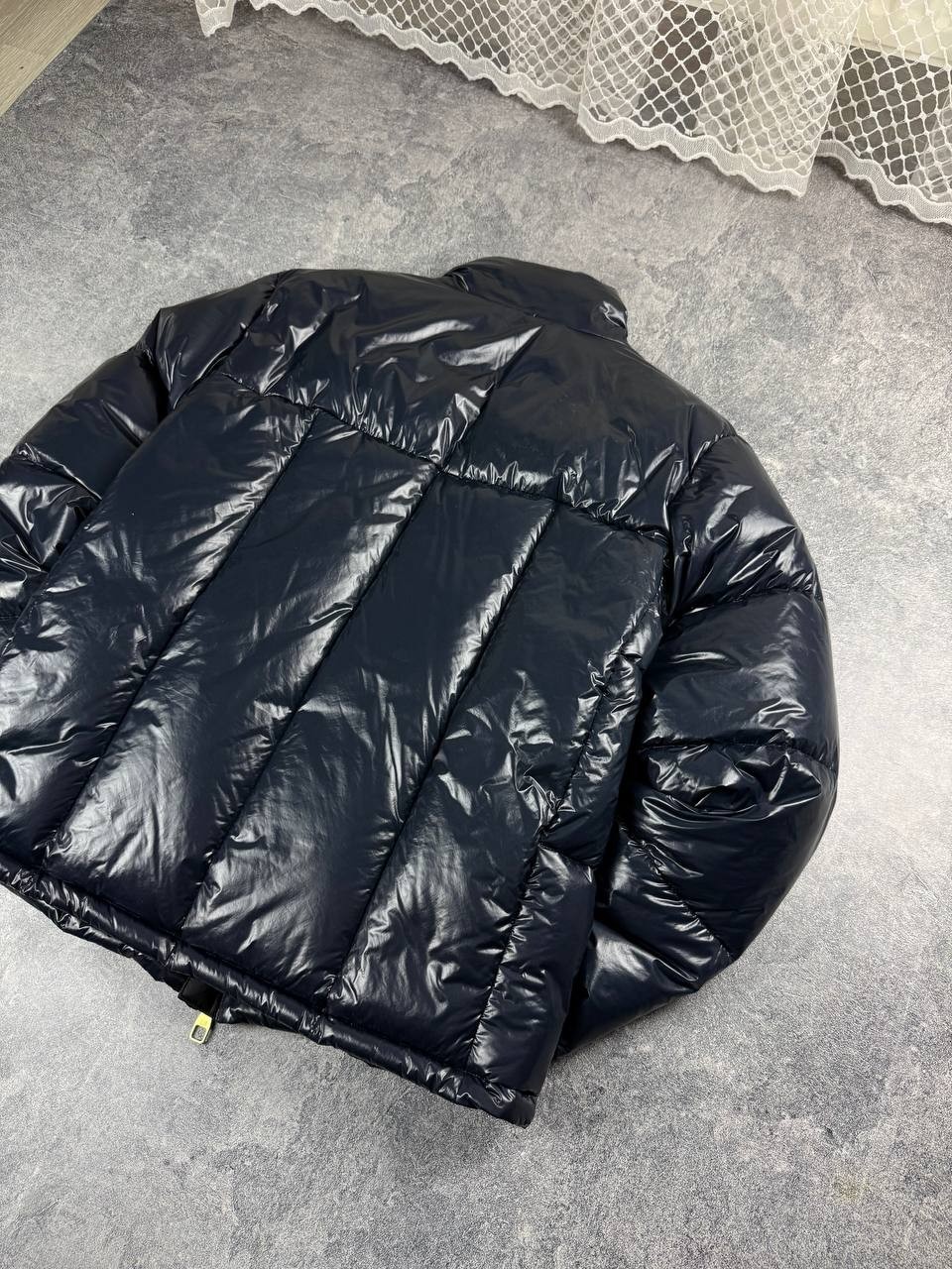 Black L Dunhill Puffer Down Goose Jacket Navy