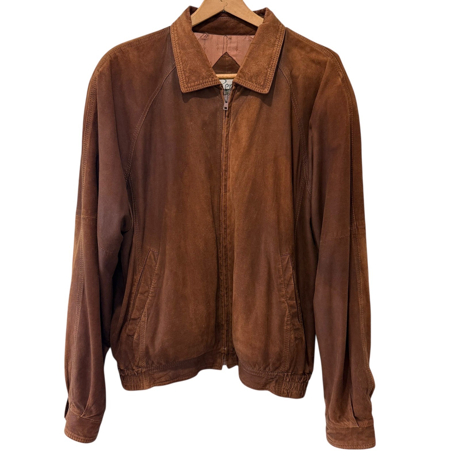 Vintage Remy Leather Men’s Brown Suede Bomber Jacket Size 40 Made in USA