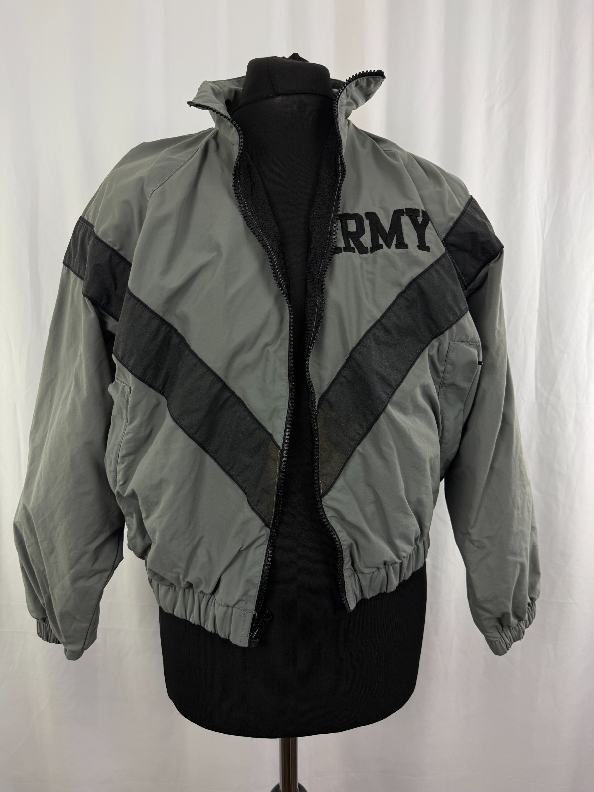 US Army PT Jacket bomber jacket Grey Black X-Small Short 34-36 in