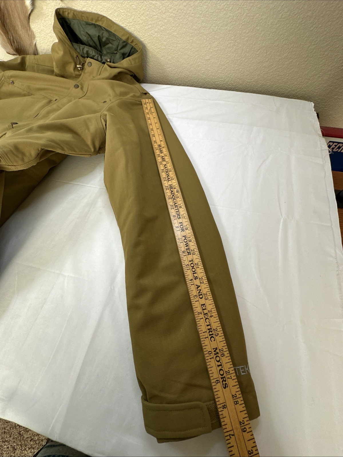 L.L. Bean Mens Parka Hoodie Jacket Waterproof All Season Removable Lined Tan XL