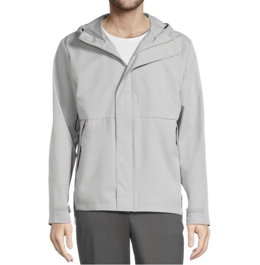 Swiss Tech Men All Season Hooded Wind & Water Resistant Rain Jacket Gray S Or M