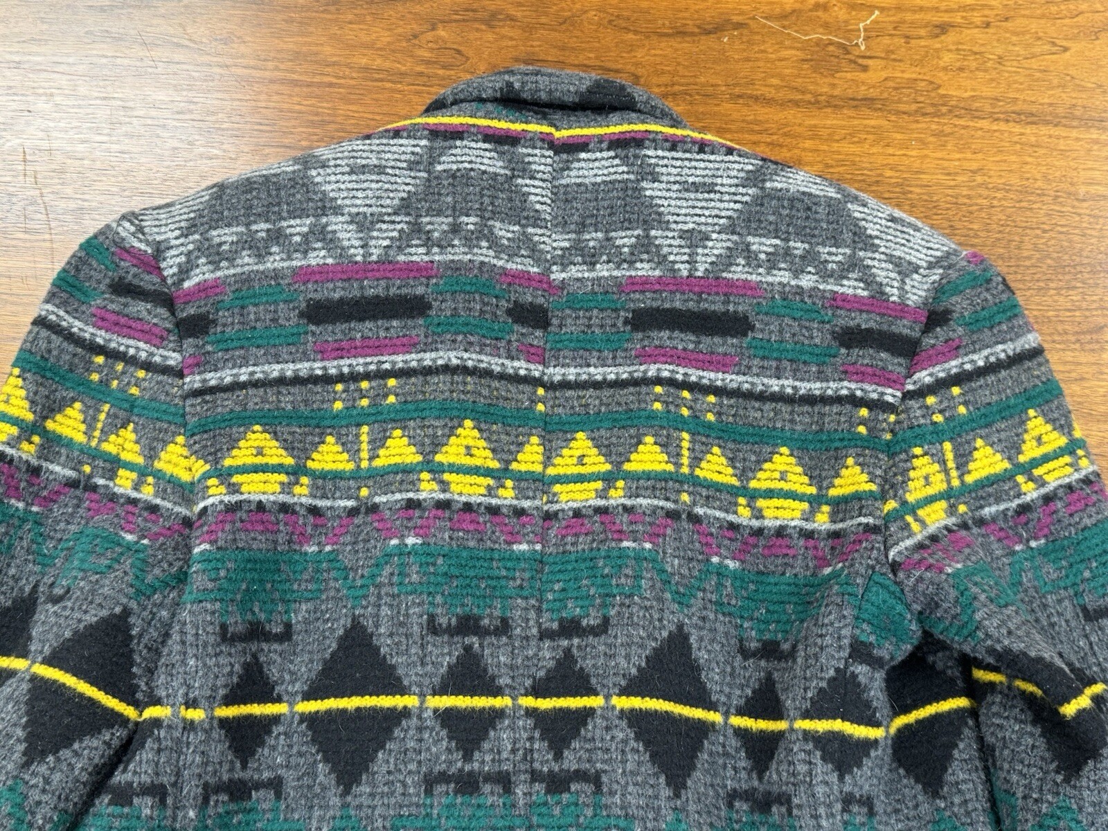 Vintage YES MEN Aztec Pattern Thick Wool & Acrylic Blazer Jacket, Size Medium M