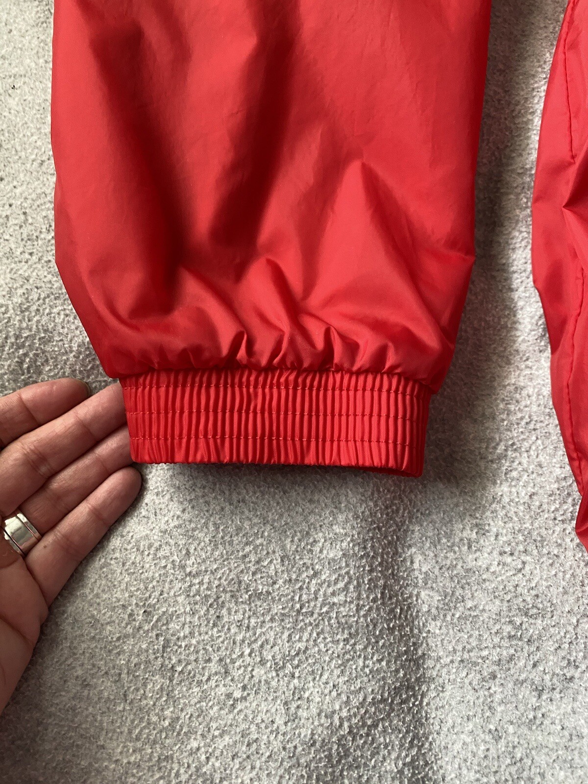 Augusta Sportswear Windbreaker Mens 3XL Red Elastic Waist Wrists Hood Lined READ