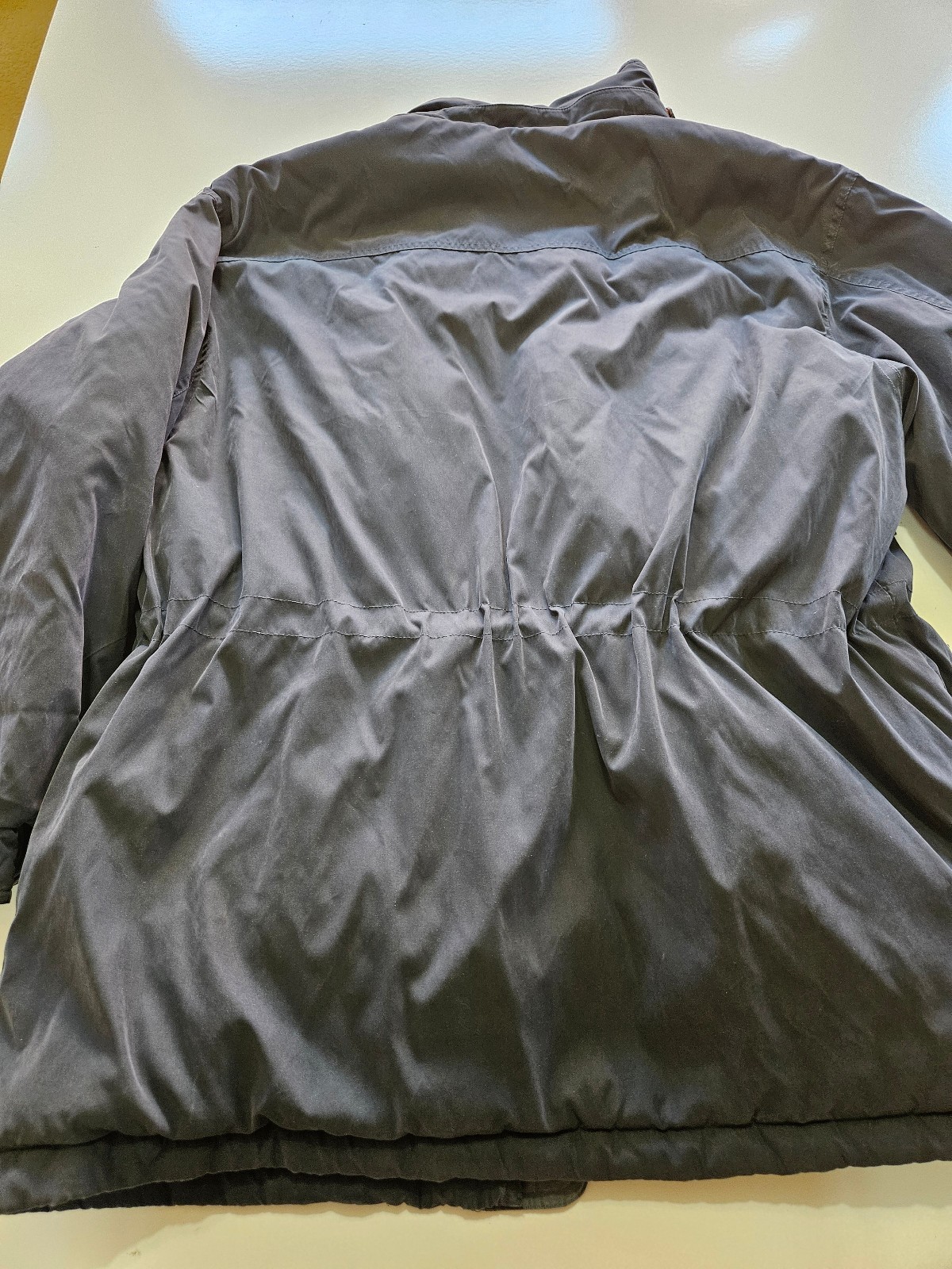 Members Only Microfiber Men Jacket Quilted Liner Drawstring Waist Navy Blue L