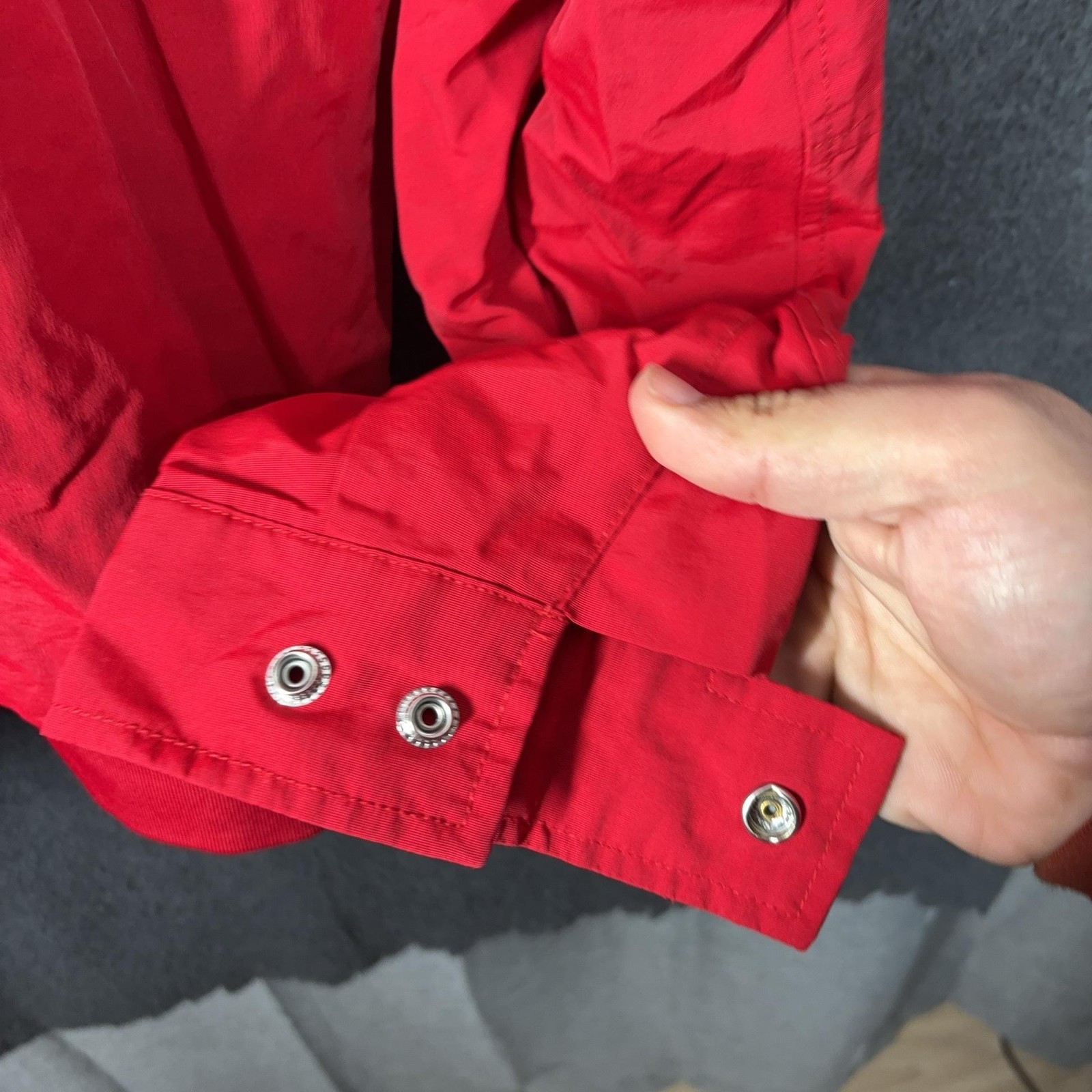Tommy Hilfiger Jacket Mens S Red Nylon Full Zip Collared Bomber Logo Spring