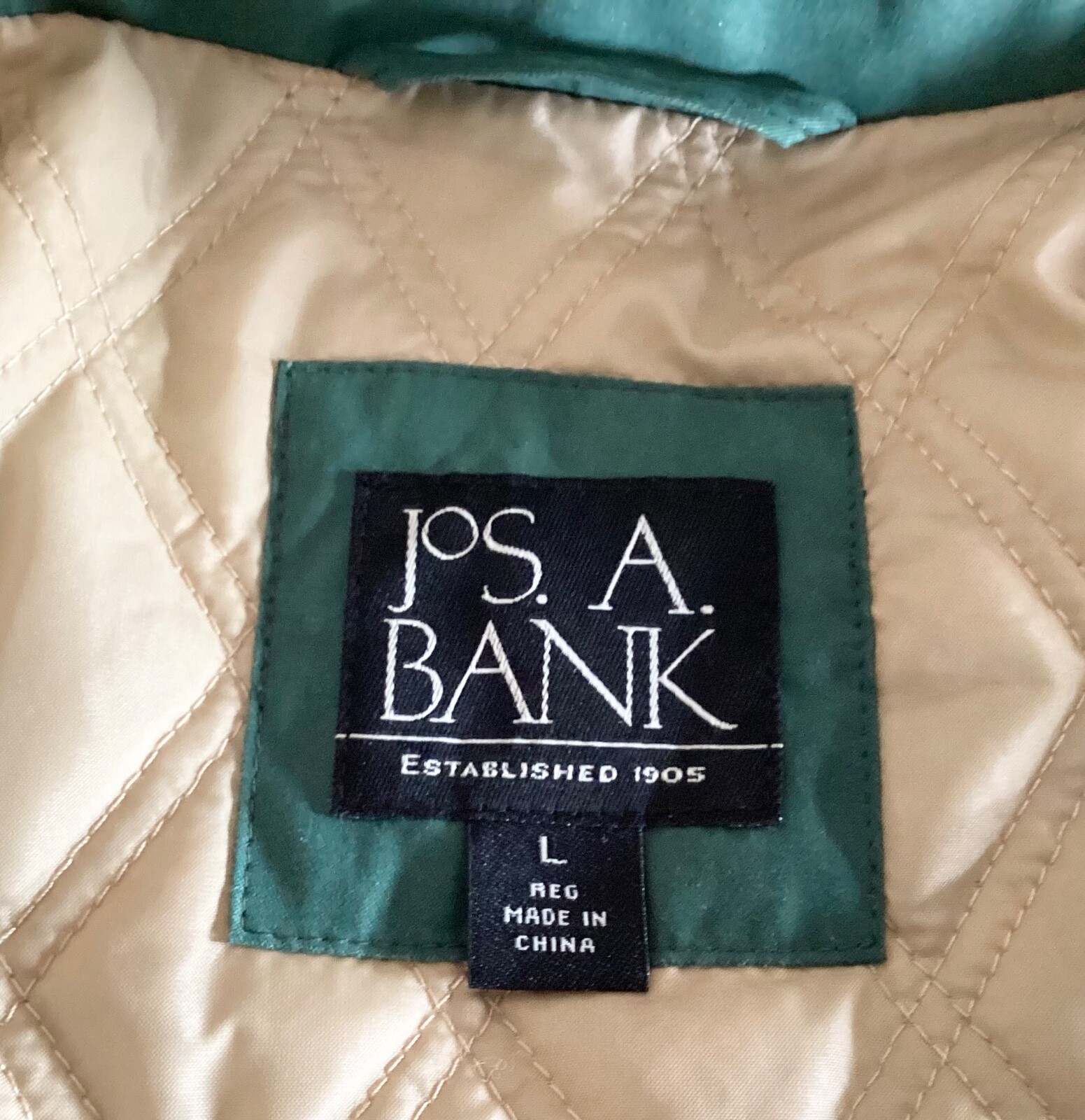 Jos. A. Banks Lined 10 Pocket Vest, Size Men L, Hunter Green, RN 31608