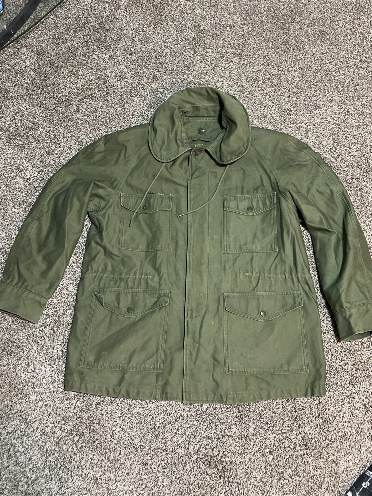 Vintage United States Air Force OG-107 Sateen Olive Green Jacket Sz Med Regular