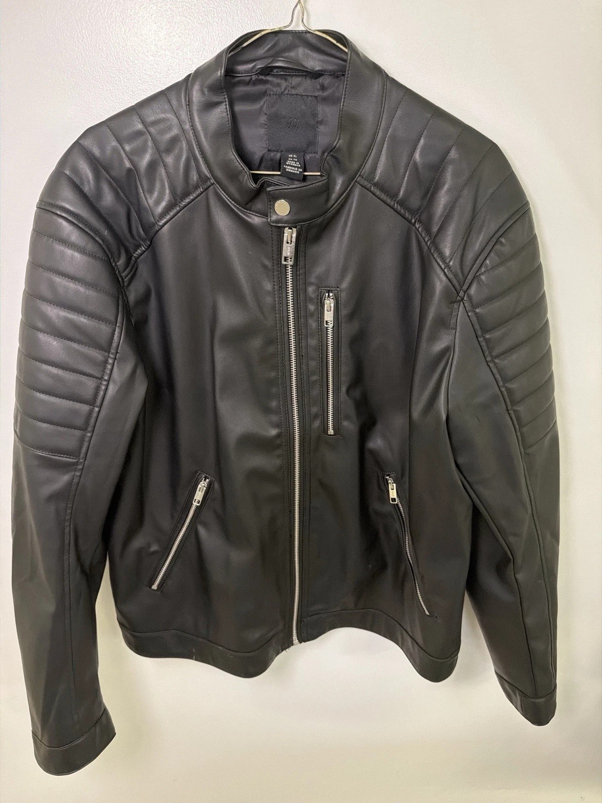 Men’s Black Lambskin leather Quilted Jacket 100% genuine leather-cus