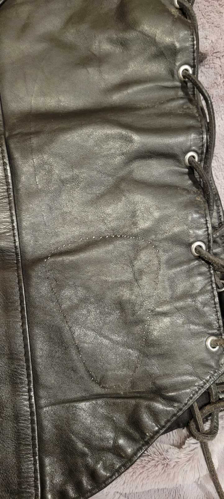 Harley-Davidson Leather Vest Men’s size Large Black Side-Lace with Pockets HD