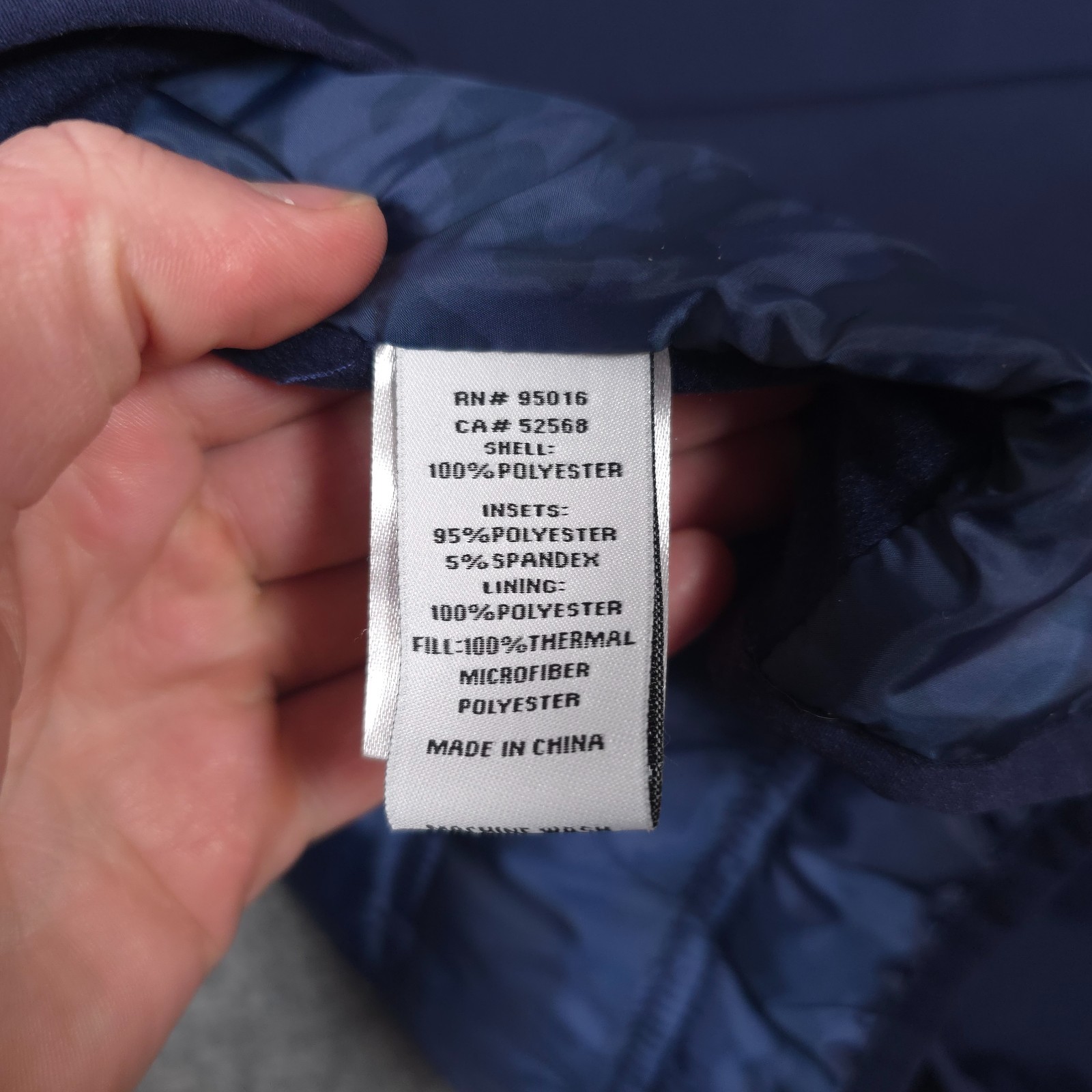 Straight Down Patton Puffer Jacket Mens M Indigo Quilted Full Zip Golf Hiking
