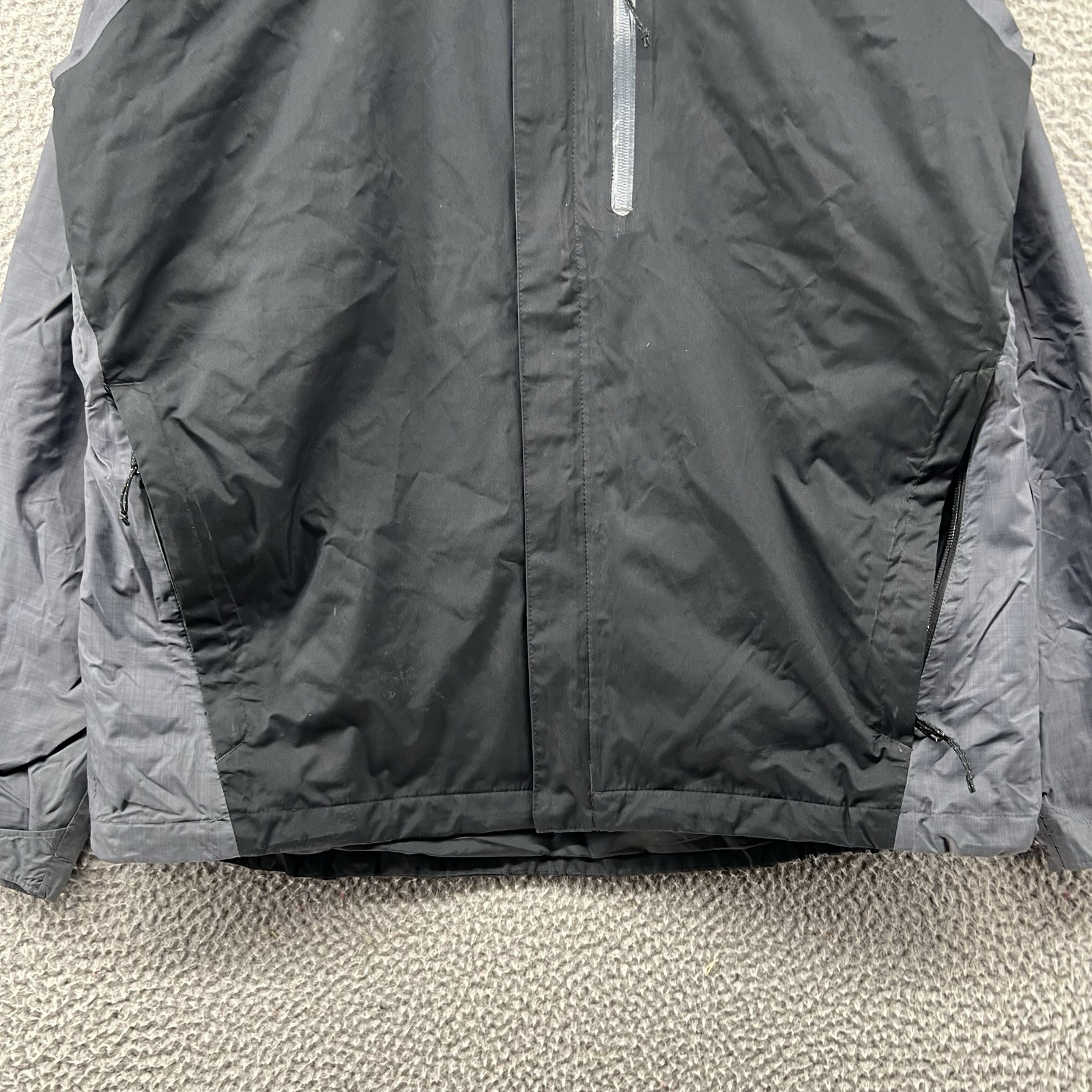Columbia Rain Jacket Mens Large Black Waterproof Shell Lined Coat Omni Tech Heat