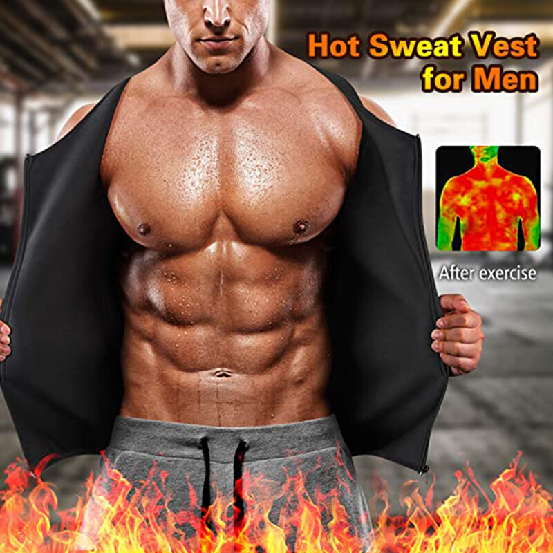 Men Slimming Body Shaper Gynecomastia Compress Tank Top Vest Sport Sauna Suit