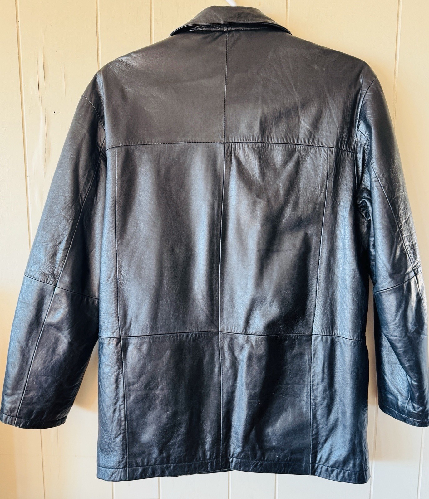 Wilsons Leather Jacket Mens Size Large Removable Lining Black Thinsulate