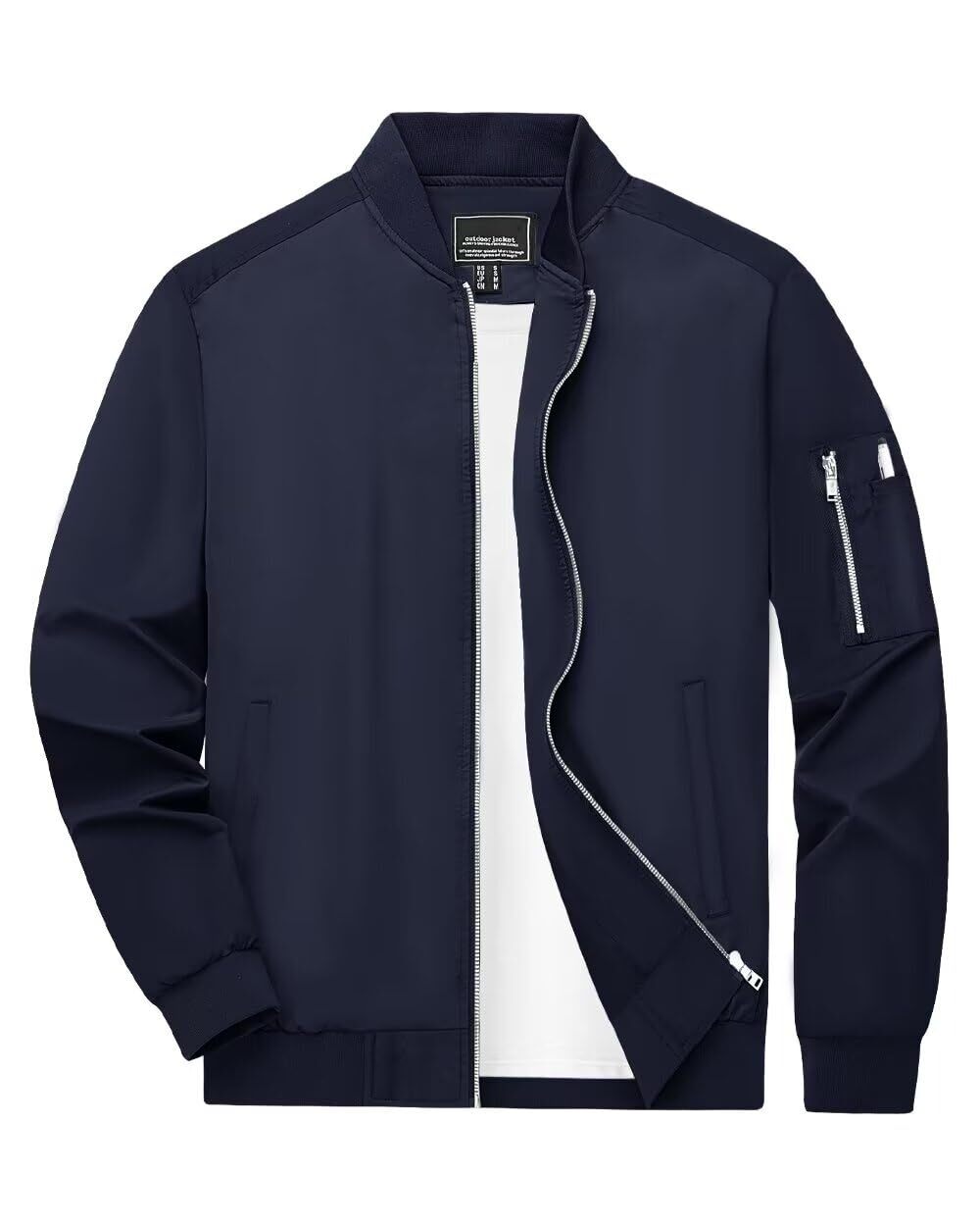 Men’s Bomber Jackets Lightweight Water Resistant Full Zipper Casual Windbreaker