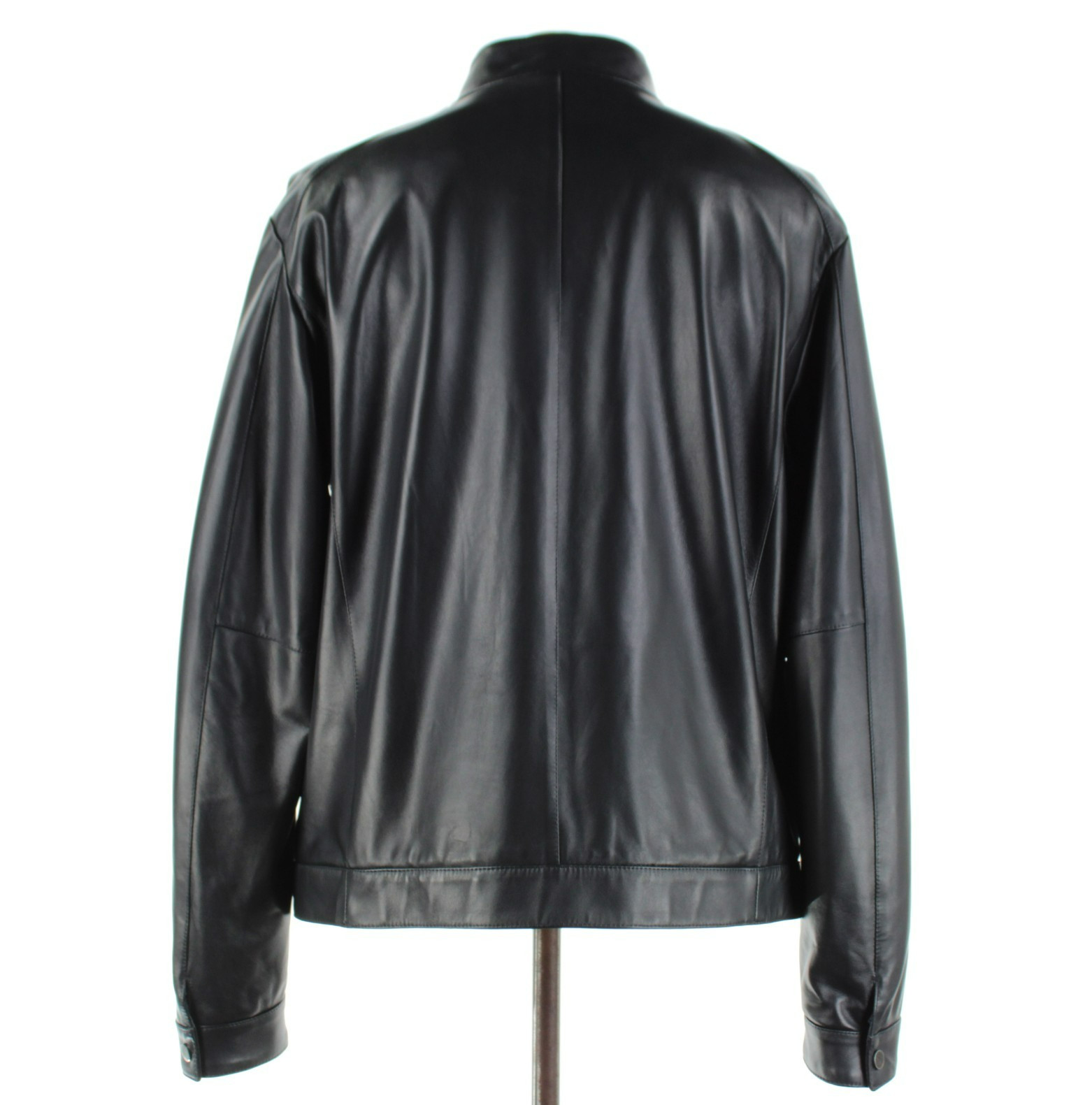 Di Bello NWD 100% Leather Full Zip Jacket Size 58 (3XL US) In Solid Dark Blue