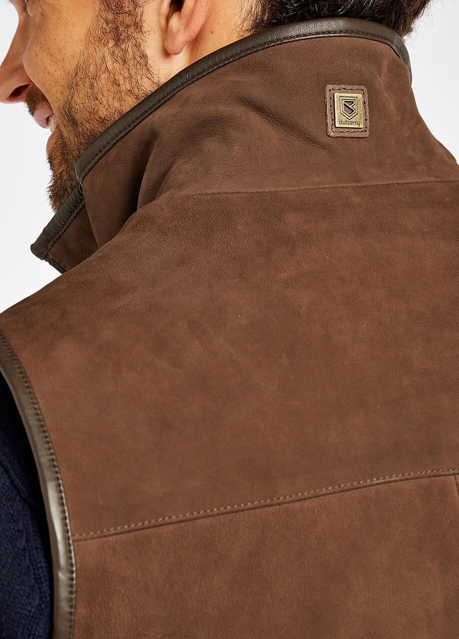 Dubarry Dunhill Leather Vest In The Color Walnut- New with Original Tags