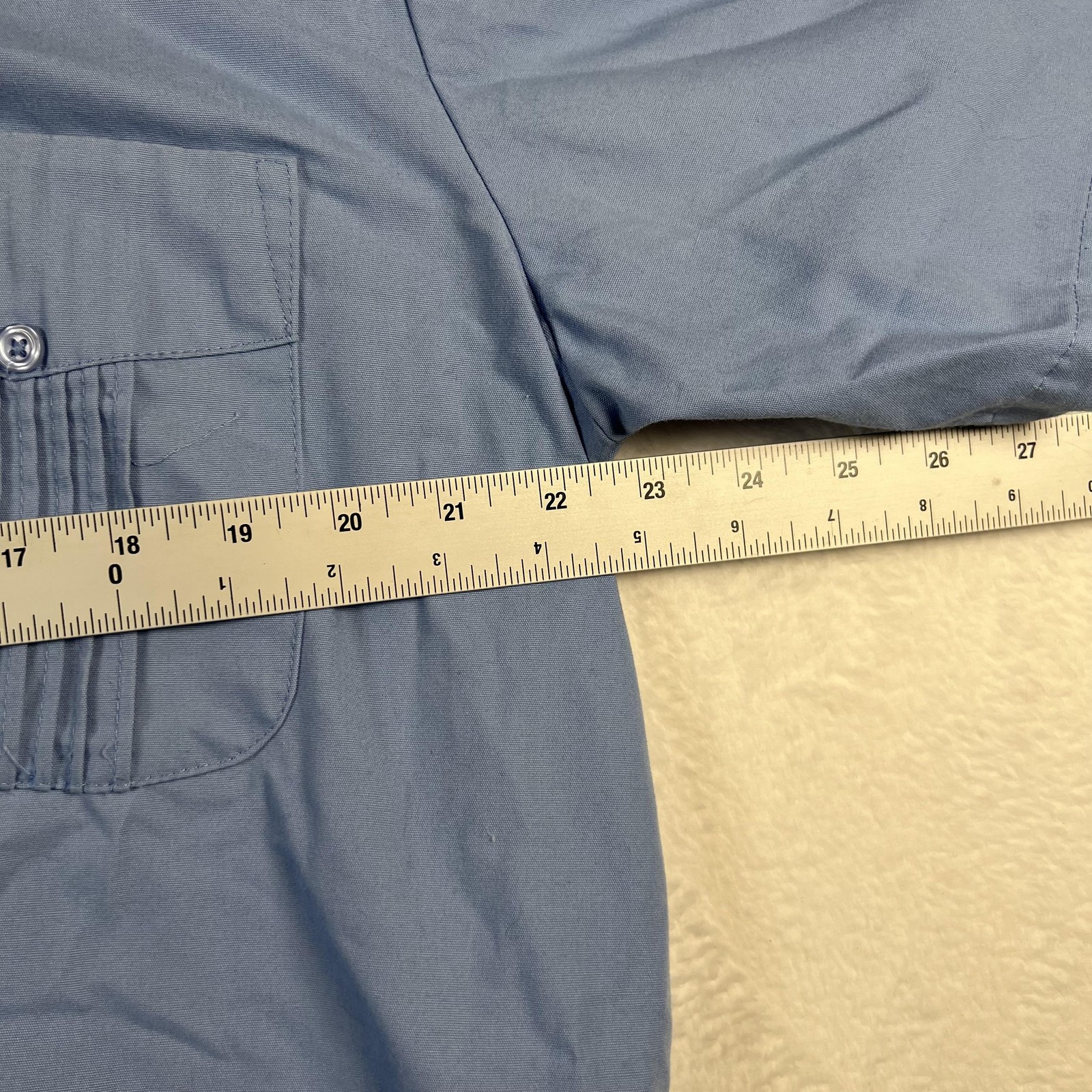 John Blair Vintage Jacket Mens XL Blue Short Sleeve Zip Front Harrington Style