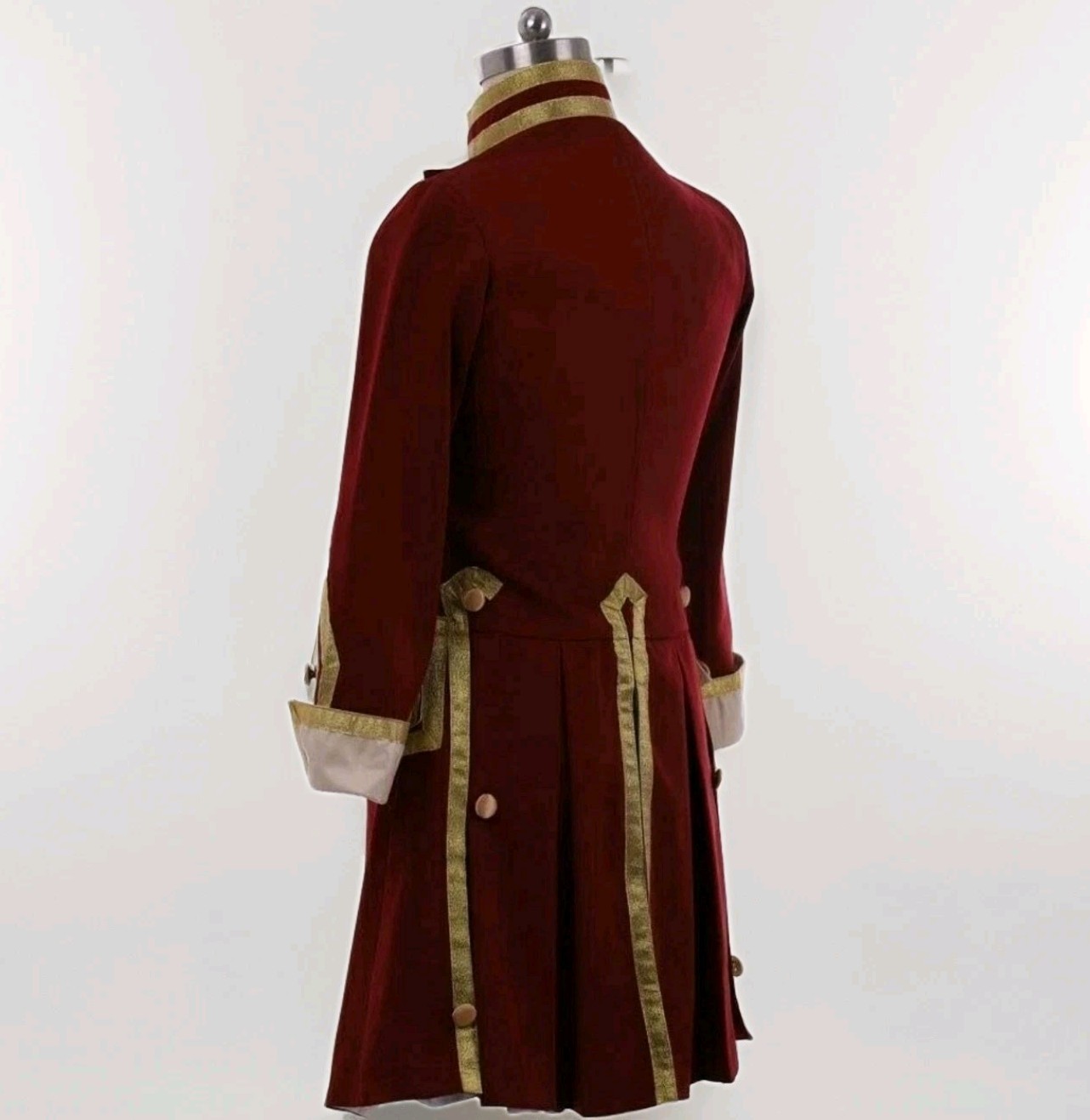 New Steampunk Maroon Tailcoat Jacket Regency Mens Gothic Coat With Fast Shipping