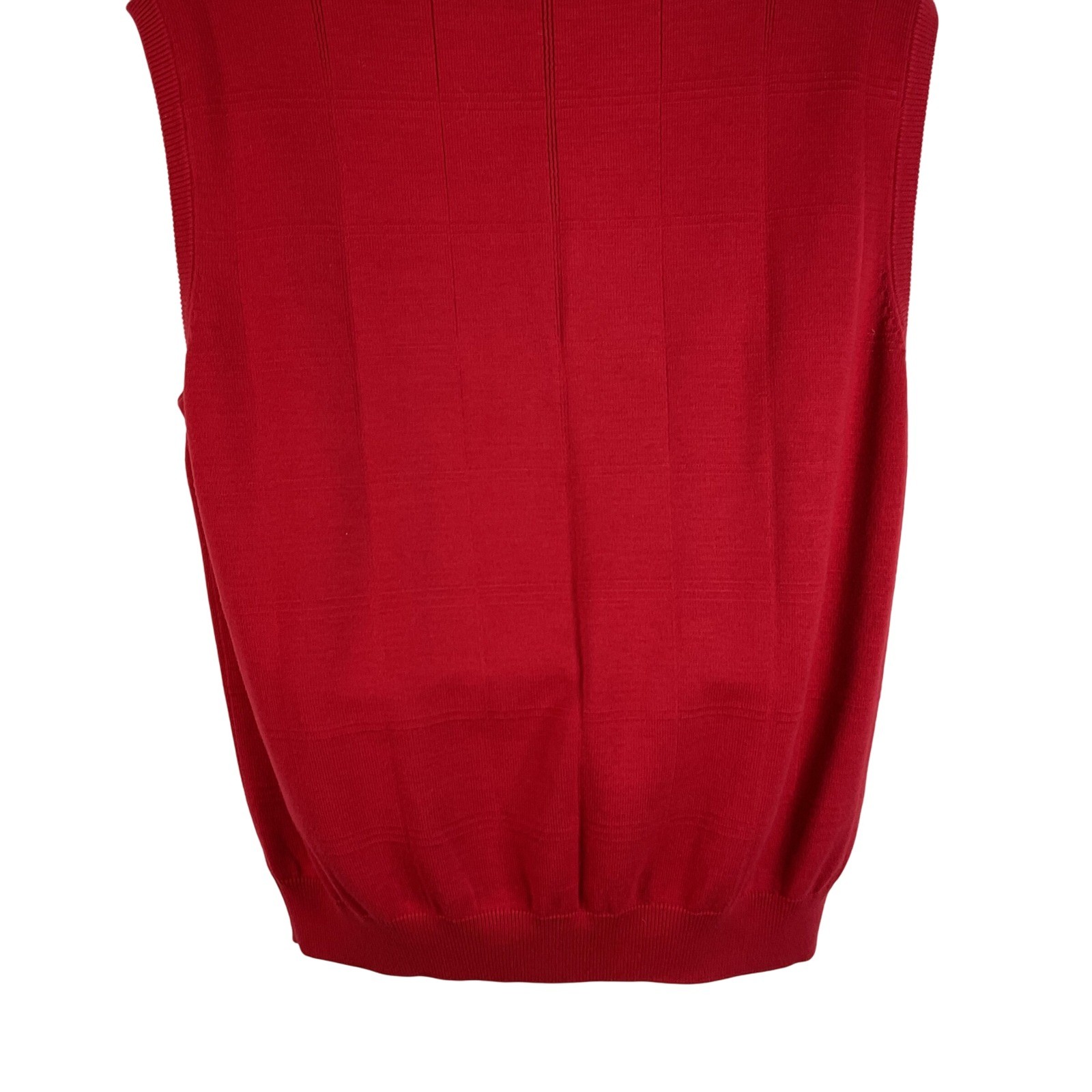 Cotton Traders Men’s Red V Neck Sleeveless Sweater Vest XL 100% Cotton Golf