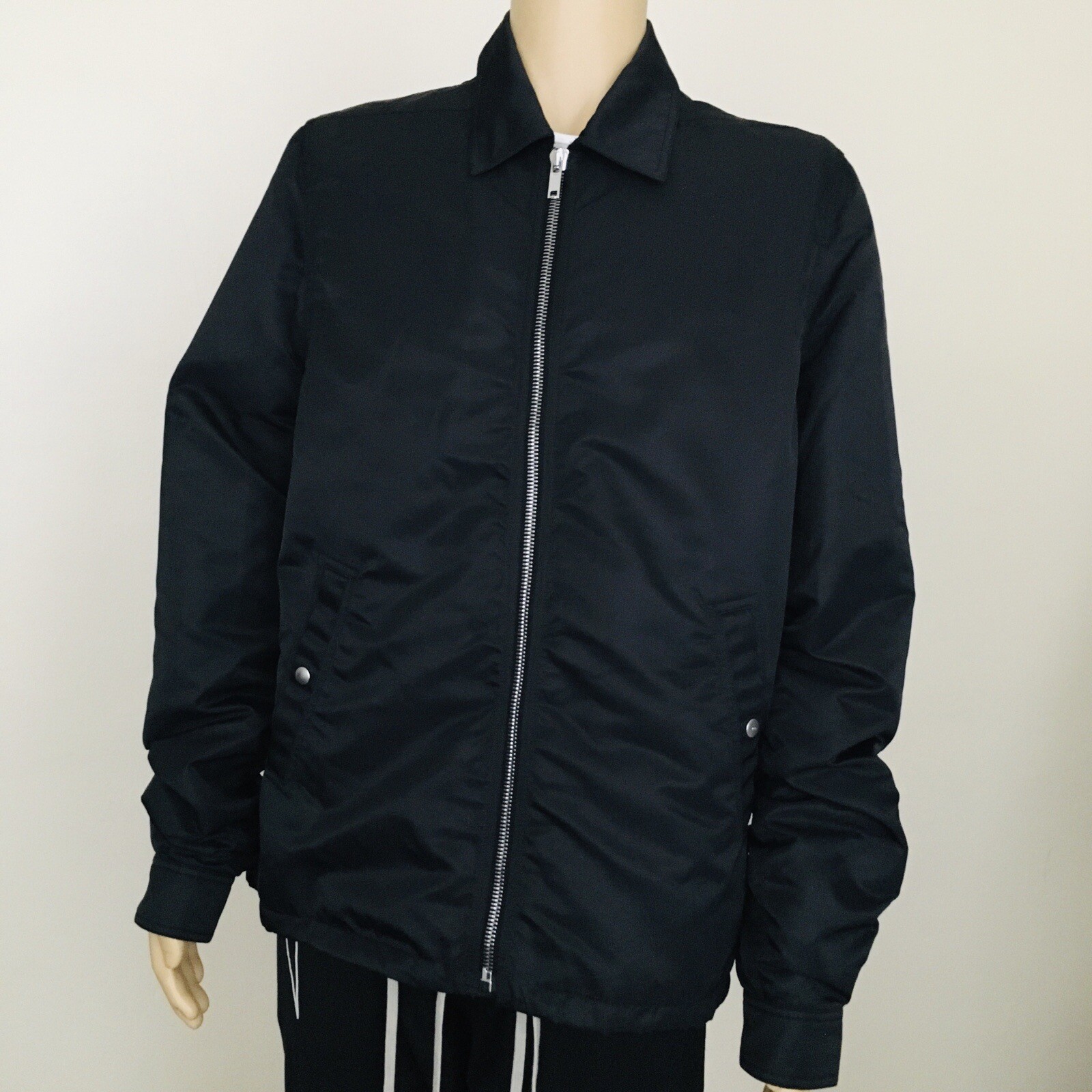 Rick Owens DRKSHOW BRET 1 – Zipfront Men’s Jacket – Black Size XL – DU01D1783 –