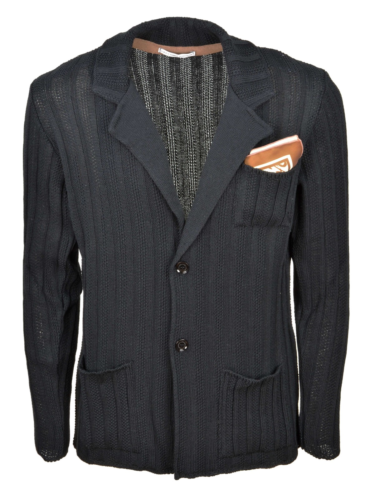 DANIELE ALESSANDRINI GREY men’s black knitted jacket FG931254400 1