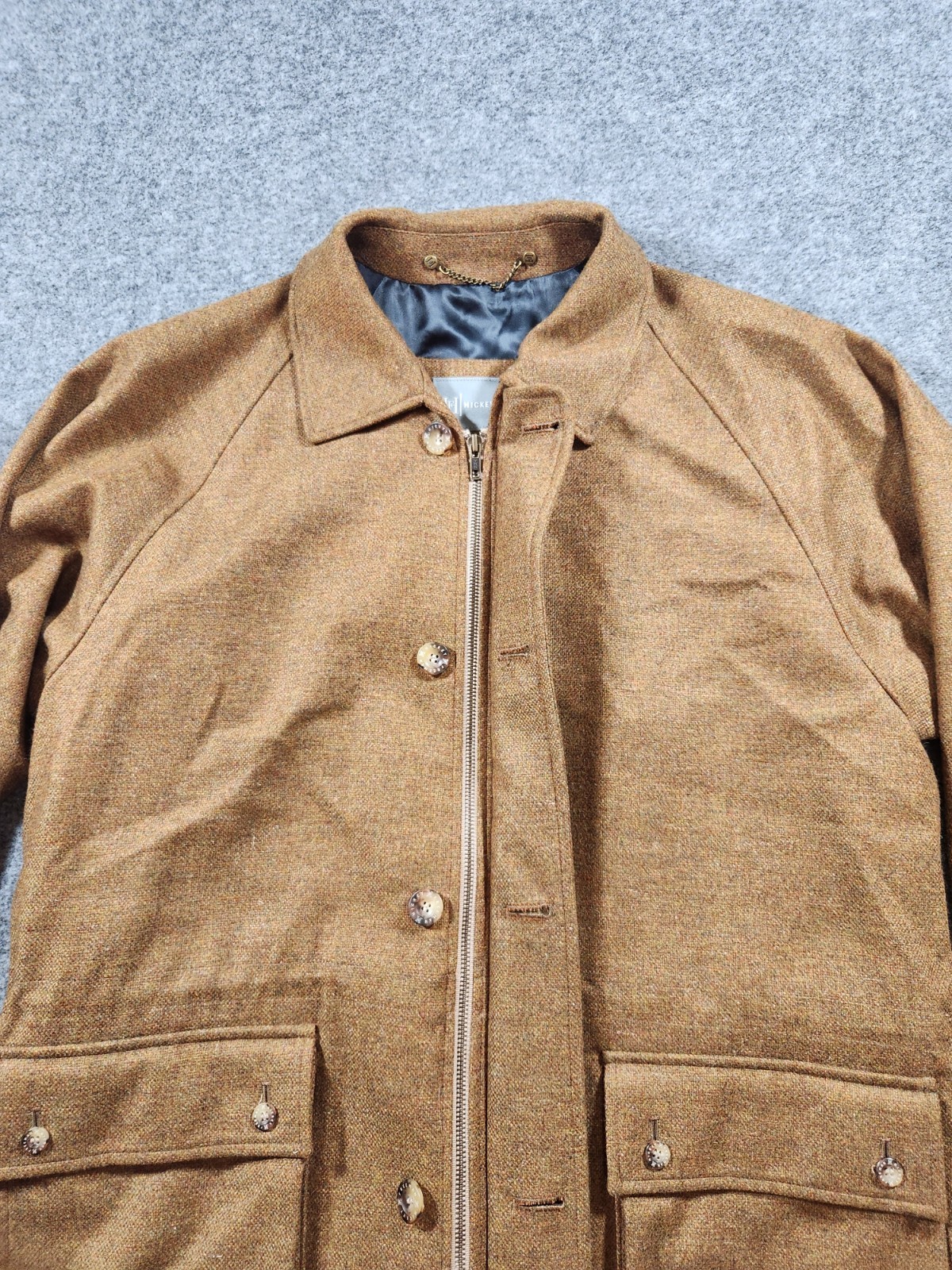 HICKEY FREEMAN Field Barn Jacket Chore Coat Men Medium Tan Brown Cashmere VTG