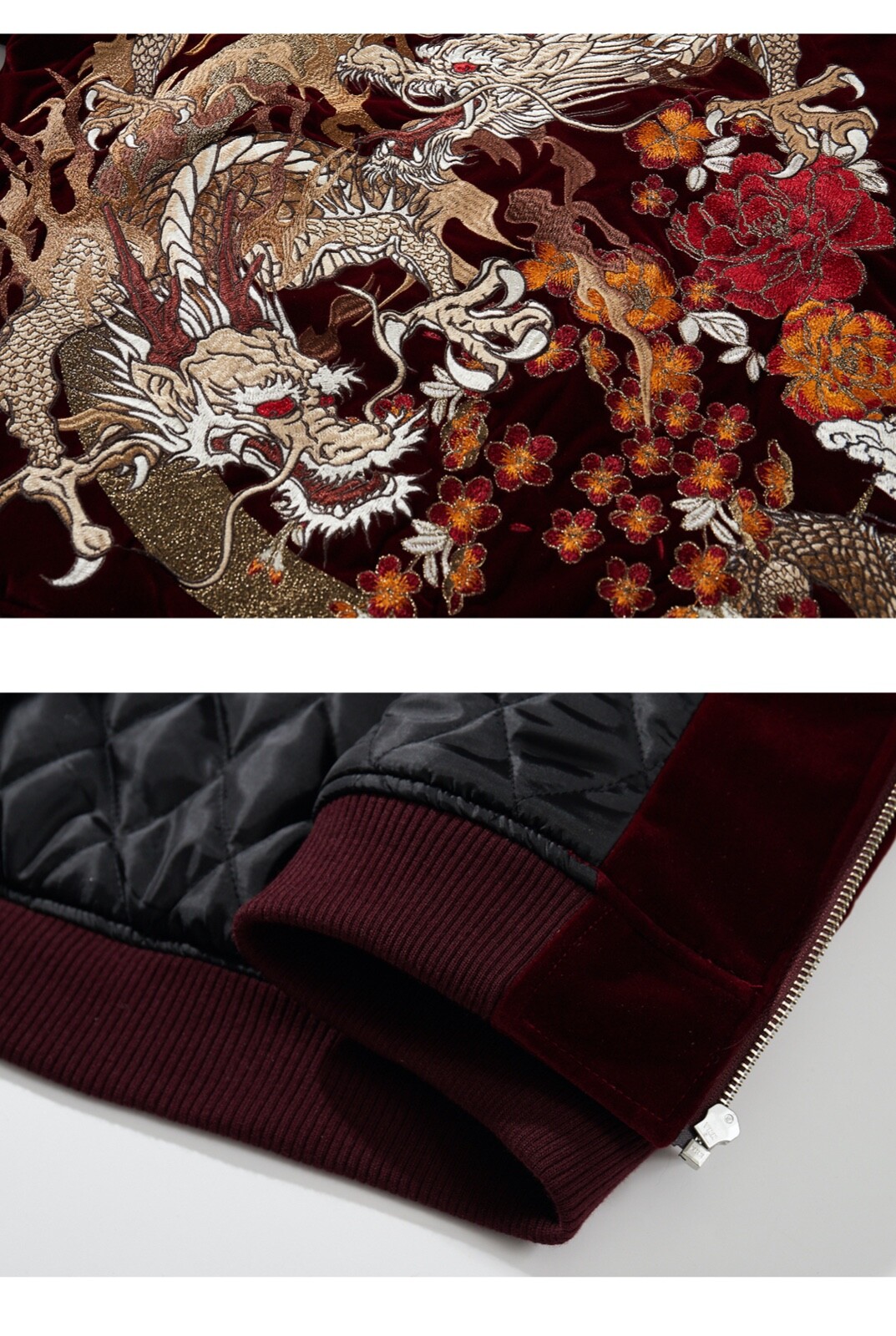 Unique Jacket Embroidered Dragon Baseball Collar Japanese Pattern Sukajan Coat