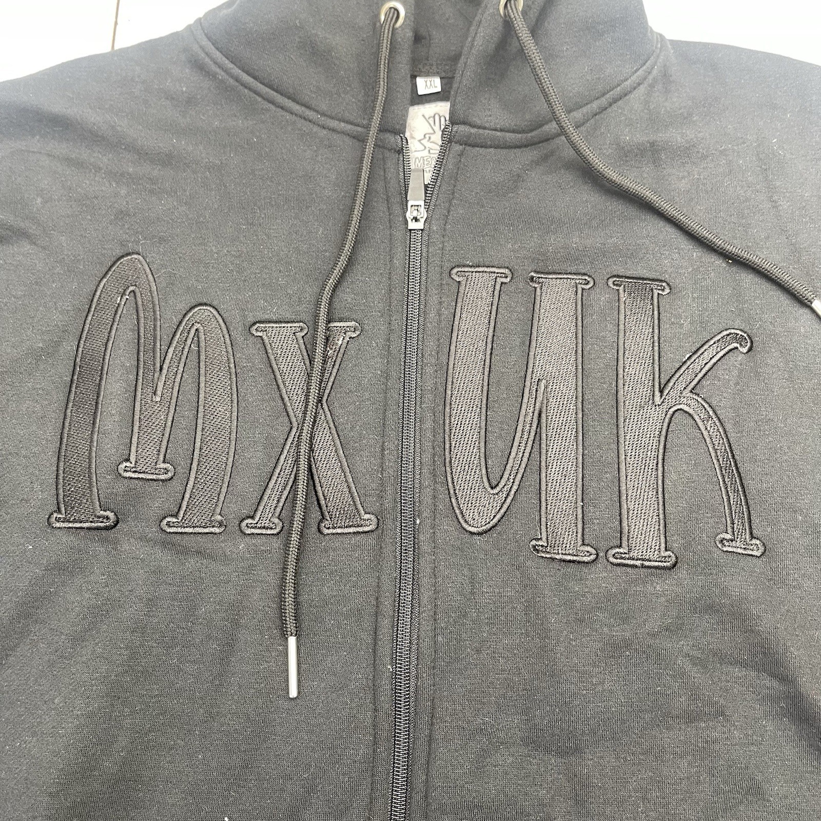 Me&U Kno Apparel Black Logo Hooded Zip Up Jacket Unisex Adults Size XXL