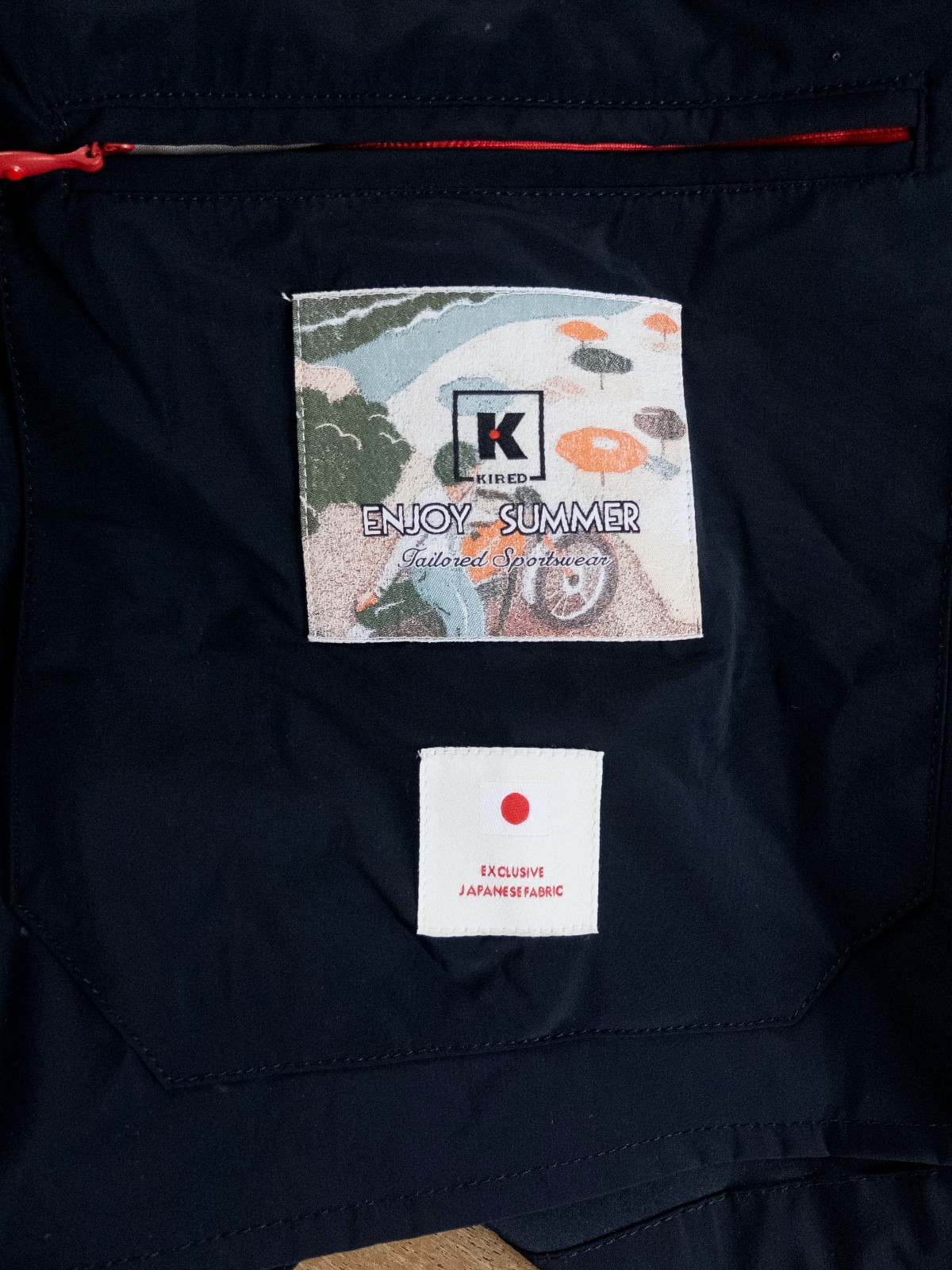 (NO CUSTOMS TAX) KIRED by Kiton Kenji navy blue lightweight nylon jacket XXL