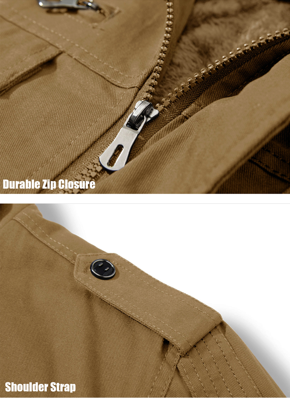 Men’s Winter Thermal Fleece Lined Bomber Jacket Outdoor Hiking Casual Work Coats