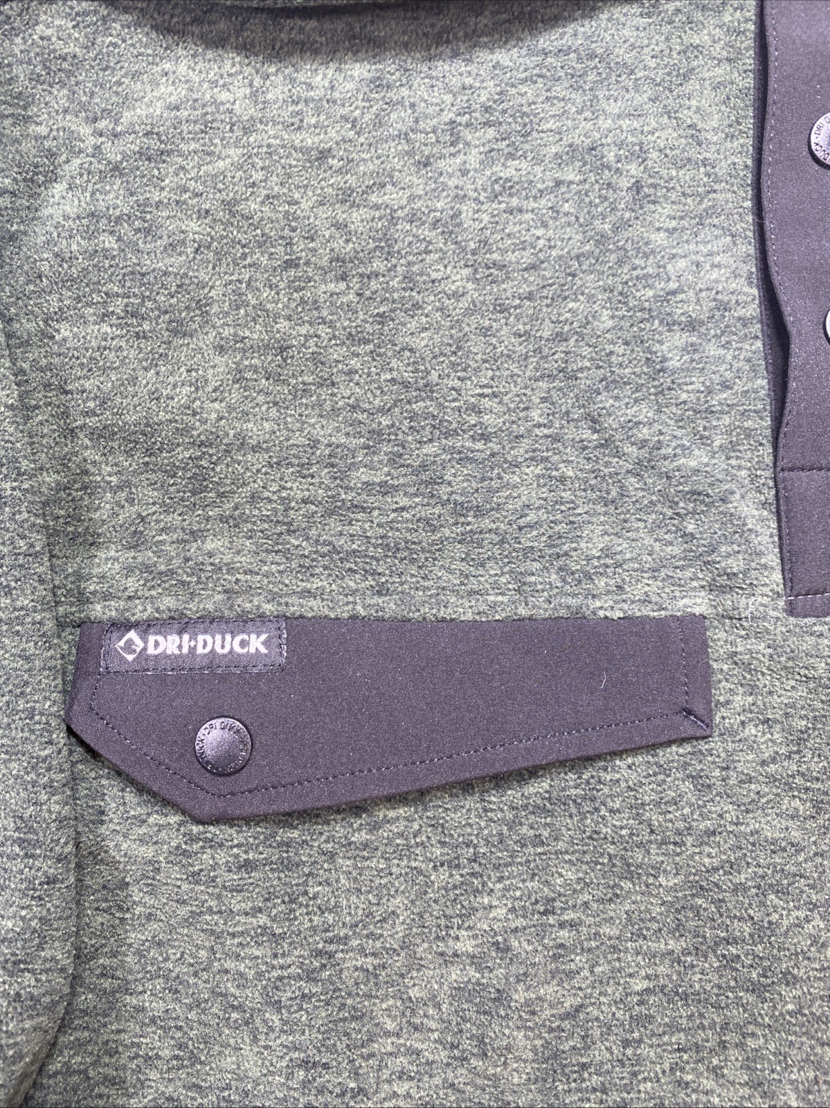 Dri Duck Pullover Mens M Green UPS Long Sleeve Four Button Fleece Sweatshirt U