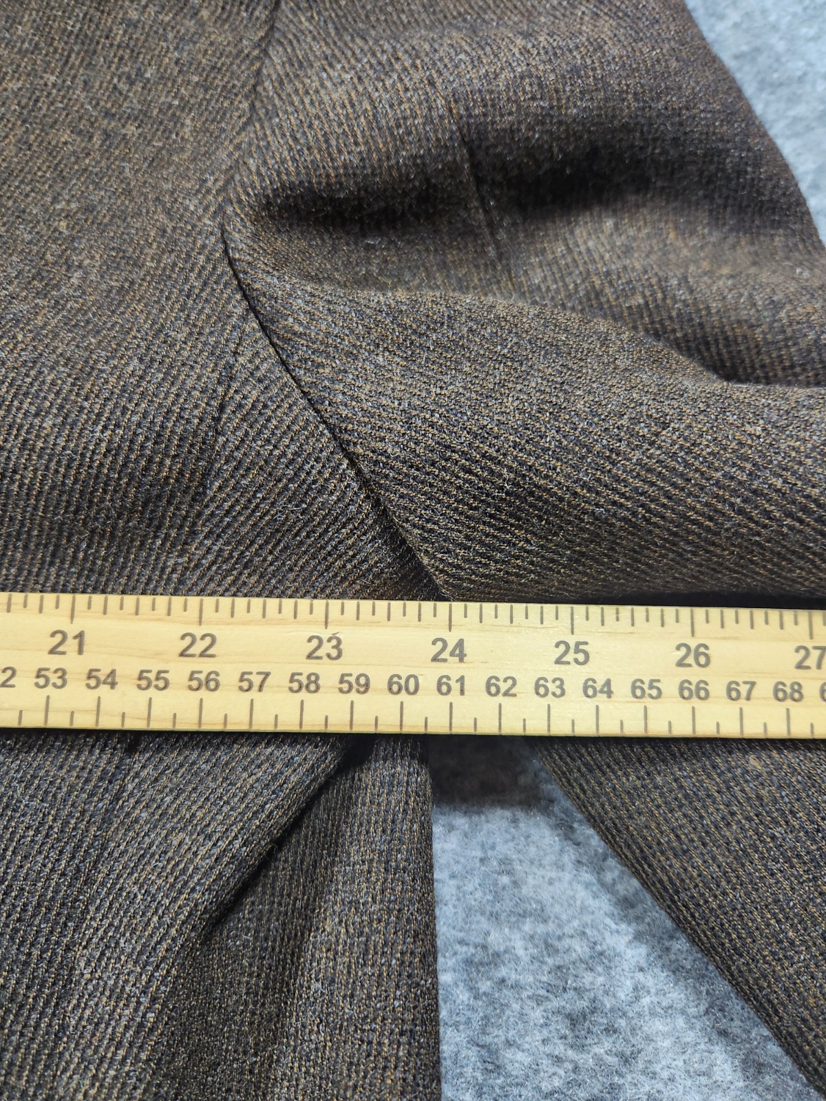 VTG Ermenegildo ZEGNA Overcoat Men 44 EU 54 Brown Herringbone Tweed Long Jacket