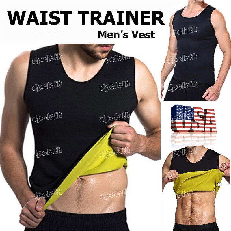 Men’s Neoprene Sauna Thermo Sweat Body Shaper Waist Trainer Gym Slim Corset Vest