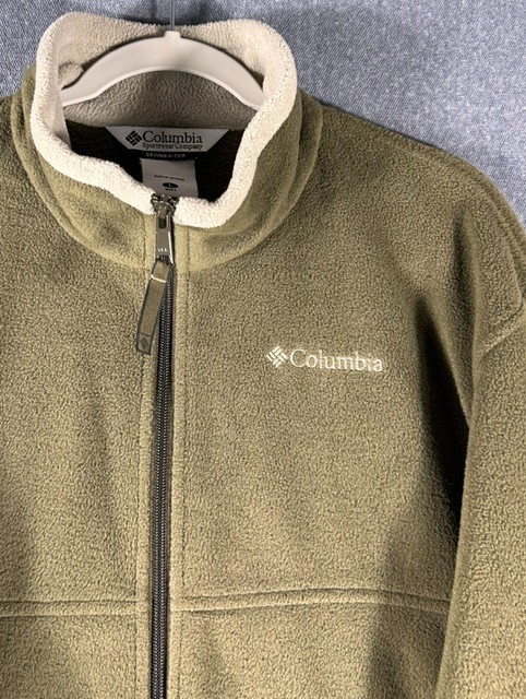 Columbia Steens Mountain Fleece Jacket Mens Sz Lg Olive Green Full Zip & Pockets