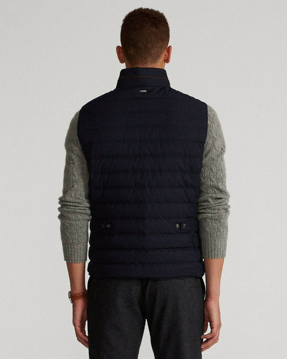 Polo Ralph Lauren Reversible Quilted 750 Down Jacket Suit Waistcoat Vest Oxford