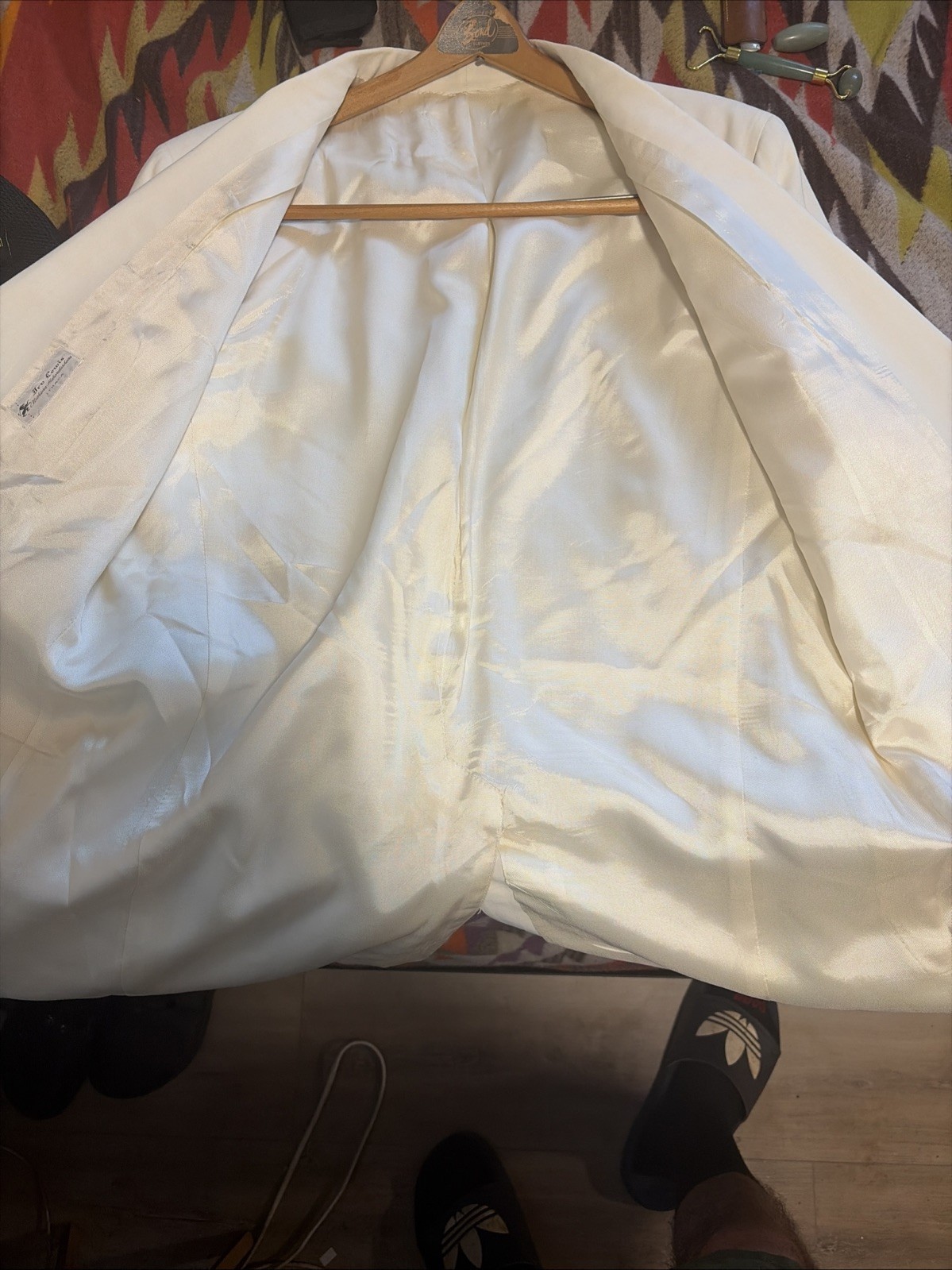 Vintage 1960s Irv Lewis Men’s White Dinner Smoking Jacket Size 42 Made In USA