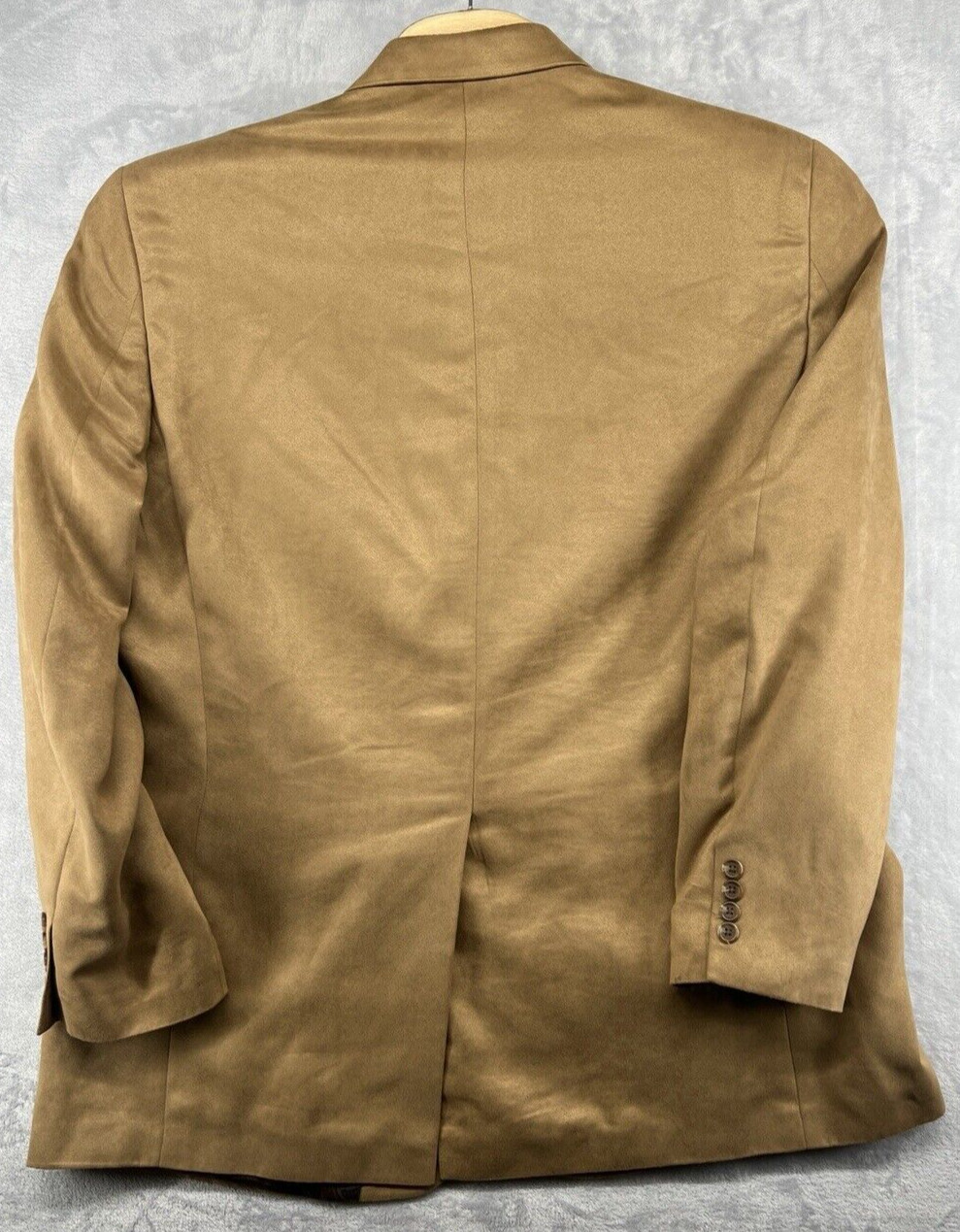 Lauren Ralph Lauren Blazer Two Button Suede Like Blend Pockets Tan Mens 44L READ