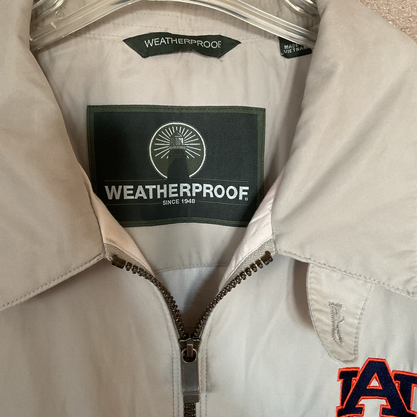 Weatherproof Mens Jacket Bomber Full Zip Collared Pockets AU Logo Size M